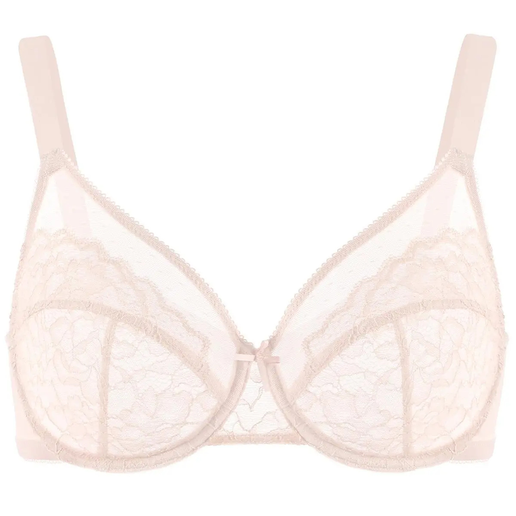 💞50K+ SOLD!👙HSIA Enchante Floral Lace Plus Size Underwire Unlined Unpadded Minimizer Full Coverage Bra Women's Wear Comfortable Breathable Mesh Cup