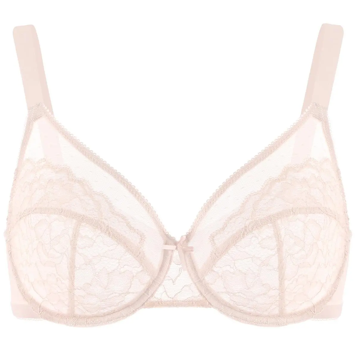 💞50K+ SOLD!👙HSIA Enchante Floral Lace Plus Size Underwire Unlined Unpadded Minimizer Full Coverage Bra Women's Wear Comfortable Breathable Mesh Cup