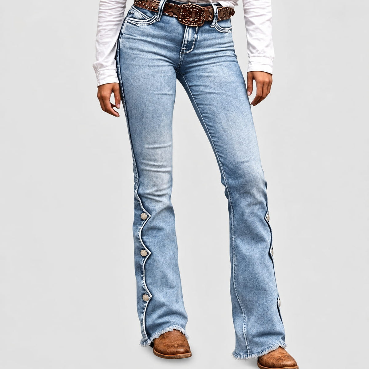 ⏰Last Day Sale 50% OFF& Free Shipping✈️💃Women High Waisted Distressed Flare Jeans