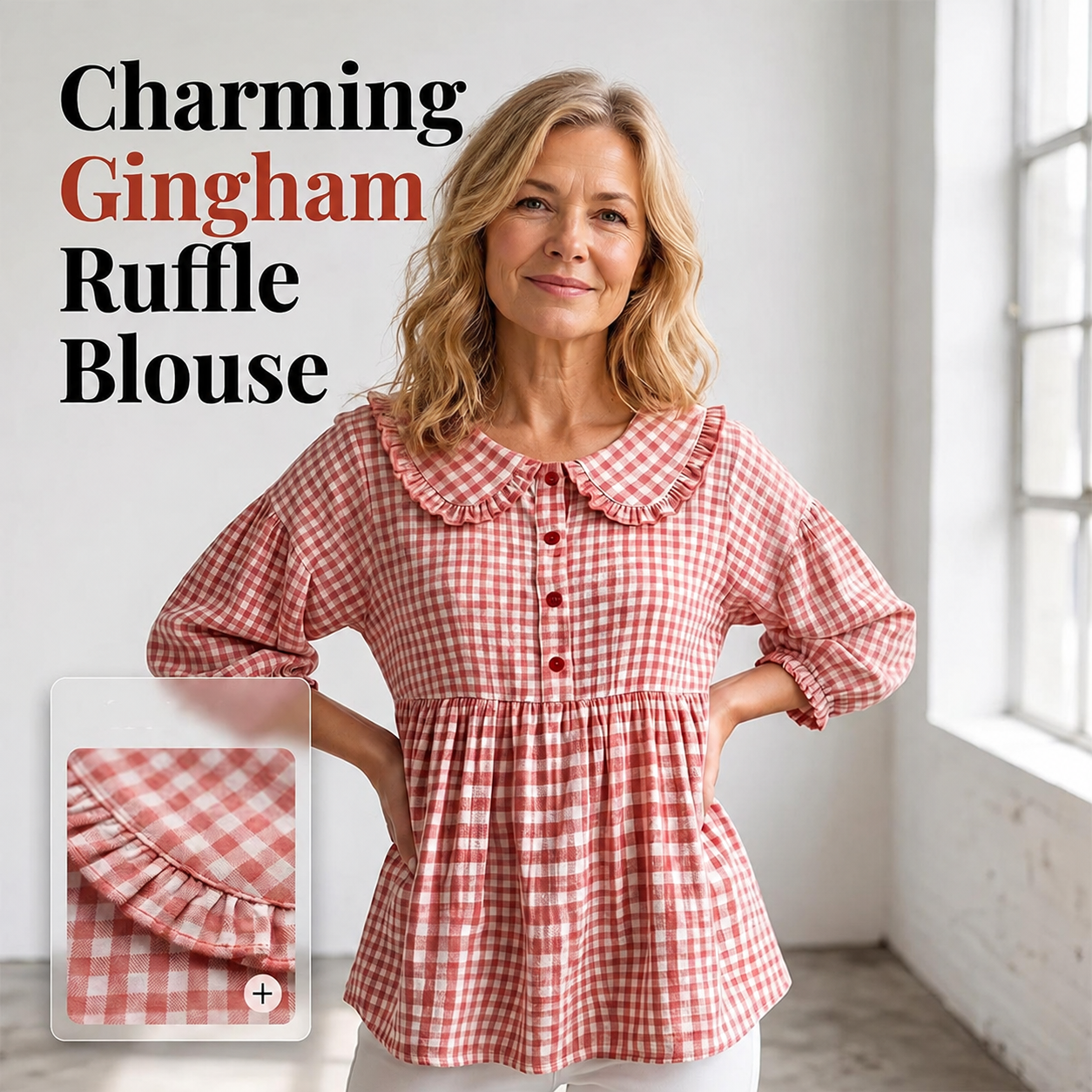 ⌛Limited-Time Offer-Women's Casual Gingham Print Top