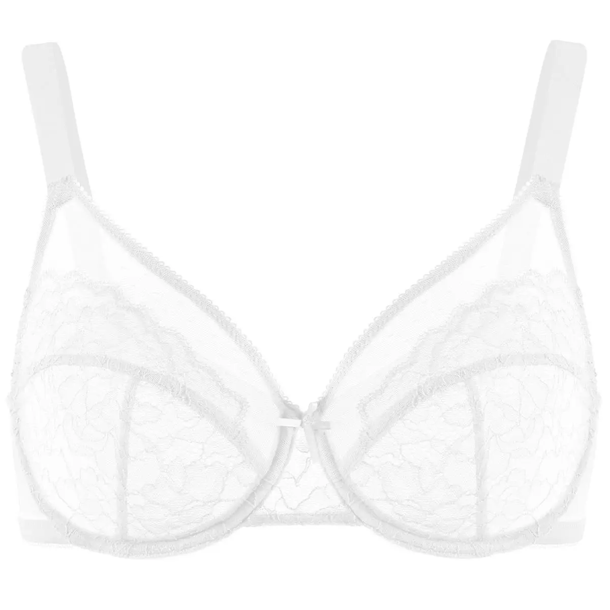 💞50K+ SOLD!👙HSIA Enchante Floral Lace Plus Size Underwire Unlined Unpadded Minimizer Full Coverage Bra Women's Wear Comfortable Breathable Mesh Cup
