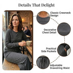 ⏳⏰Women's Crew Neck Top & Drawstring Pants Set👚👖