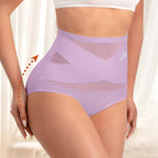 Plus-Size High-Waist Cross Tummy Control Panties