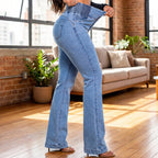 👖 Stretch High-Waist Flare Jeans – Gentle tummy support that hugs your curves. Soft stretch denim, easy to move in. Flattering for every shape. 👵🌸