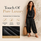 🎁New Arrivals 50% OFF💥Sleeveless Cowl Neck Jumpsuit – Halter, Wide-Leg, Elegant