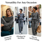 ⏳⏰Women's Crew Neck Top & Drawstring Pants Set👚👖