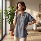 🌸Spring Sale 50% OFF👕Fashion Loose Solid Color Short Sleeve Top