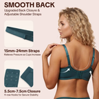 💞50K+ SOLD!👙HSIA Enchante Floral Lace Plus Size Underwire Unlined Unpadded Minimizer Full Coverage Bra Women's Wear Comfortable Breathable Mesh Cup