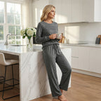 ⏳⏰Women's Crew Neck Top & Drawstring Pants Set👚👖