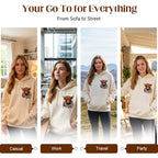 🐮🎁Cute Highland Cow Cozy Fleece-Lined Hooded Sweatshirt