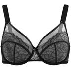 💞50K+ SOLD!👙HSIA Enchante Floral Lace Plus Size Underwire Unlined Unpadded Minimizer Full Coverage Bra Women's Wear Comfortable Breathable Mesh Cup