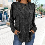 Casual Long-Sleeve Top – Soft Knit, Loose Fit & Versatile Style for All Body Types 🌸🧥