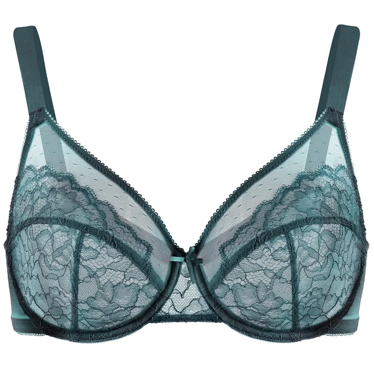 💞50K+ SOLD!👙HSIA Enchante Floral Lace Plus Size Underwire Unlined Unpadded Minimizer Full Coverage Bra Women's Wear Comfortable Breathable Mesh Cup