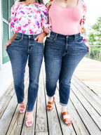 💗Hot Promotion 50% Off💗Tummy Control Cuffed Slim Fit Jeans