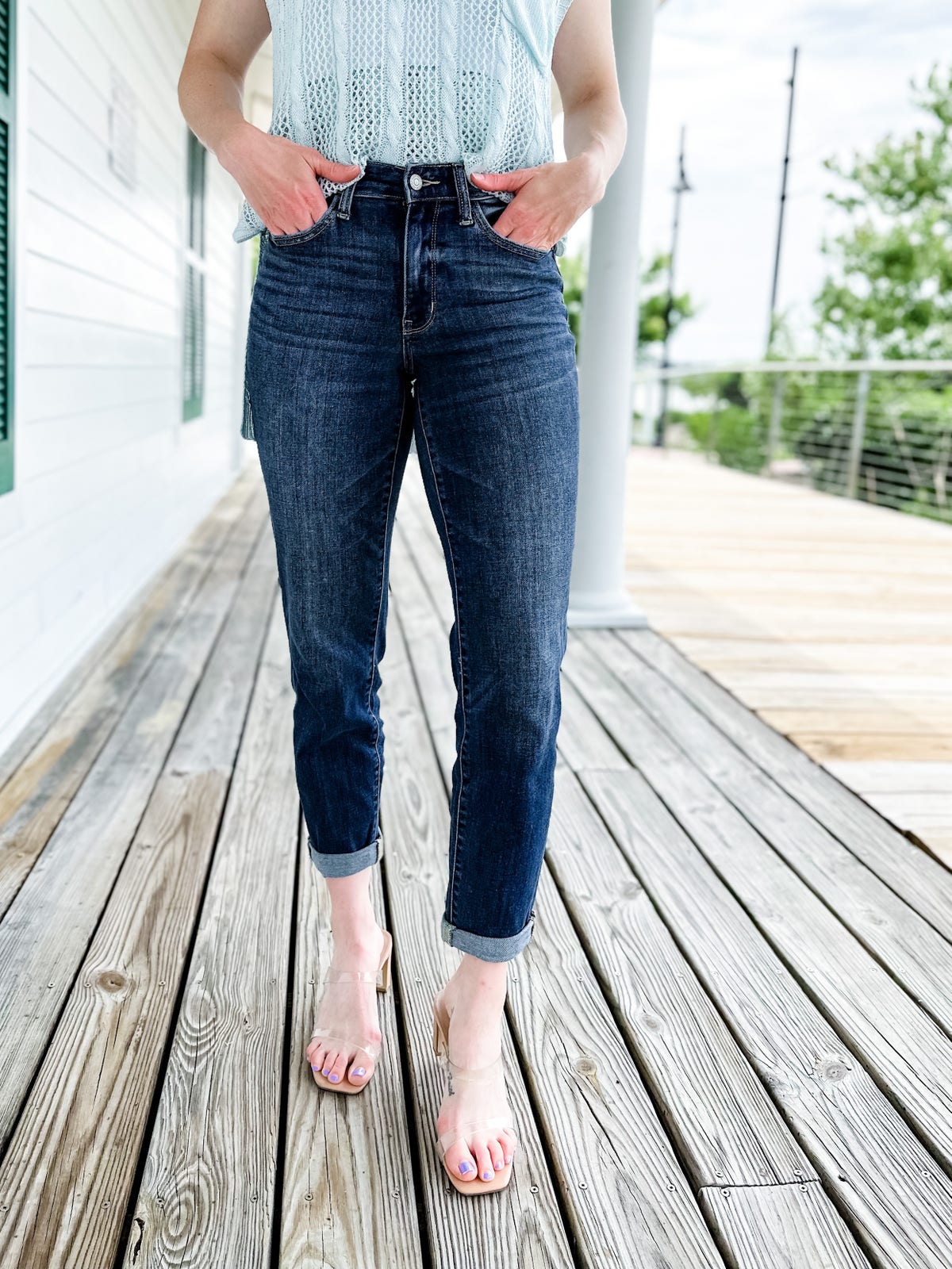 💗Hot Promotion 50% Off💗Tummy Control Cuffed Slim Fit Jeans