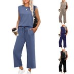Women's  Sleeveless Top & Wide-Leg Pants 2-Piece Set