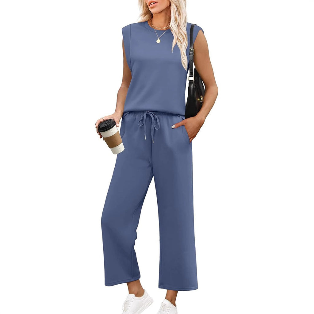 Women's  Sleeveless Top & Wide-Leg Pants 2-Piece Set