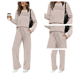 ⏳⏰Women's Crew Neck Top & Drawstring Pants Set👚👖