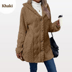 🍁New Fall Collection-Women's Warm Diamond Pattern Hooded Jacket