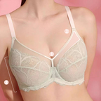 💞50K+ SOLD!👙HSIA Enchante Floral Lace Plus Size Underwire Unlined Unpadded Minimizer Full Coverage Bra Women's Wear Comfortable Breathable Mesh Cup