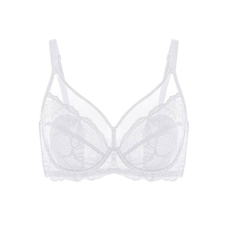 💞50K+ SOLD!👙HSIA Enchante Floral Lace Plus Size Underwire Unlined Unpadded Minimizer Full Coverage Bra Women's Wear Comfortable Breathable Mesh Cup