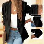 📢📢50% OFF !! ⏰ Elegant Soft Solid Color Lapel Buttons Jacket – Classic Collar, One-Button, Versatile ✨