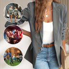 📢📢50% OFF !! ⏰ Elegant Soft Solid Color Lapel Buttons Jacket – Classic Collar, One-Button, Versatile ✨