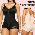 Women's Tummy Control Zip-Up Shapewear Bodysuit