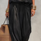 🎁New Arrivals 50% OFF💥Sleeveless Cowl Neck Jumpsuit – Halter, Wide-Leg, Elegant