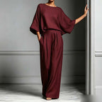 🏆LAST DAY SALE 50% OFF🔥Women's Two-Piece Loose Fit Top and Wide-Leg Pants Set