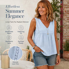 Women's Summer Sleeveless V-Neck Top