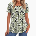 👚Women's Casual Printed Round Neck Short Sleeve Top