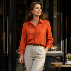 Best Seller🔥 👚 Elegant button-down blouse with a wing collar—timeless and stylish for the office and everyday wear