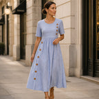 🎉 LIMITED TIME 50% OFF! 👗 Striped Pocket Dress – Soft & Versatile Everyday Style