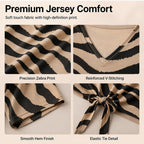 Women's V-Neck Tie-Front Zebra Print T-Shirt