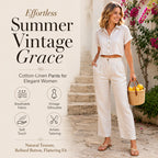 🔥👖Women's Relaxed Fit Linen Blend Pants – Classic Straight Leg Trousers