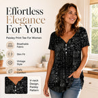 Women's Plus-Size V-Neck Top – Soft & Breathable Pattern Design