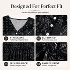 Women's Plus-Size V-Neck Top – Soft & Breathable Pattern Design