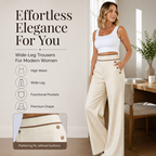 ⌛Limited-Time Offer🛍️Women's High-Waisted, Highly Stretchy Wide-Leg Pants with Contrast-Color Piping
