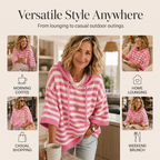 ✨🛍️Fresh Drop - Casual Hooded Pullover with Stripes – Easy Style for Coffee Runs or Relaxed Days