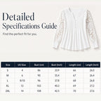 Women's Casual Lace Long-Sleeved V-Neck Top