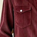 Women's Casual Ribbed Button Down Shirt