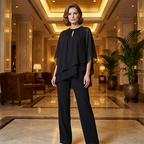 Women's Elegant Asymmetrical Two-Piece Pant Set