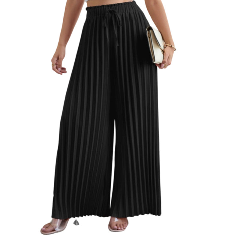 Best Seller🔥 👖 Pleated wide-leg pants with an adjustable drawstring – soft drape and wrinkle-free elegance