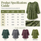 Women's Plus Size Paisley Print Blouse – Loose Fit & Curved Hem Design
