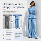 🌸Hot Sale 50% OFF💖Women's Elegant Puff Sleeve Top & Wide-Leg Pants Set