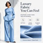 🌸Hot Sale 50% OFF💖Women's Elegant Puff Sleeve Top & Wide-Leg Pants Set