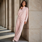 🌸💖Women's Button-Down Cardigan & Wide-Leg Pants Set