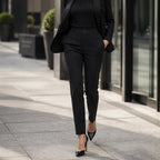 Women's High Waisted Cropped Suit Pants