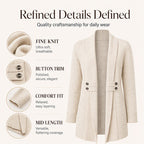 🧥Seasonal Style - Double-Breasted Cardigan – Lightweight Comfort & Effortless Layering for Cool Days
